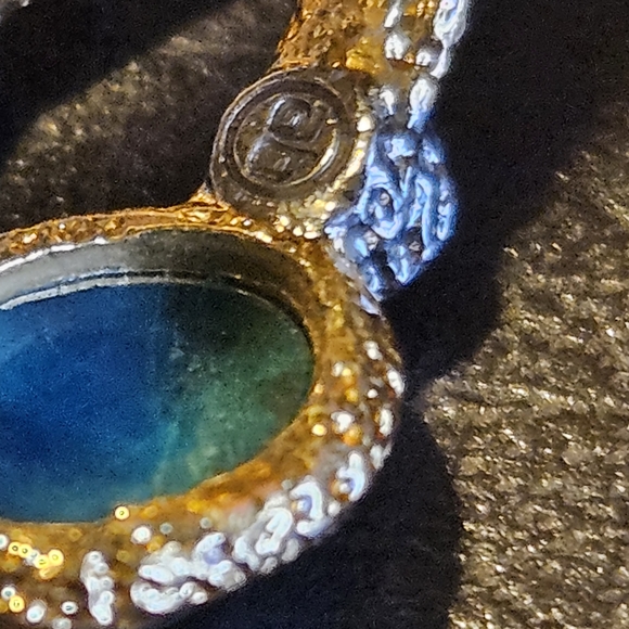 Alexis Bittar Gold Stacked Blue anray Stones - Picture 6 of 11